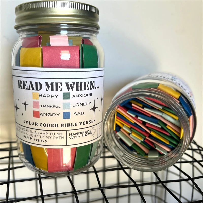 Handmade Bible Verses Jar 67 Color-coded Bible Verse Jar Crafts