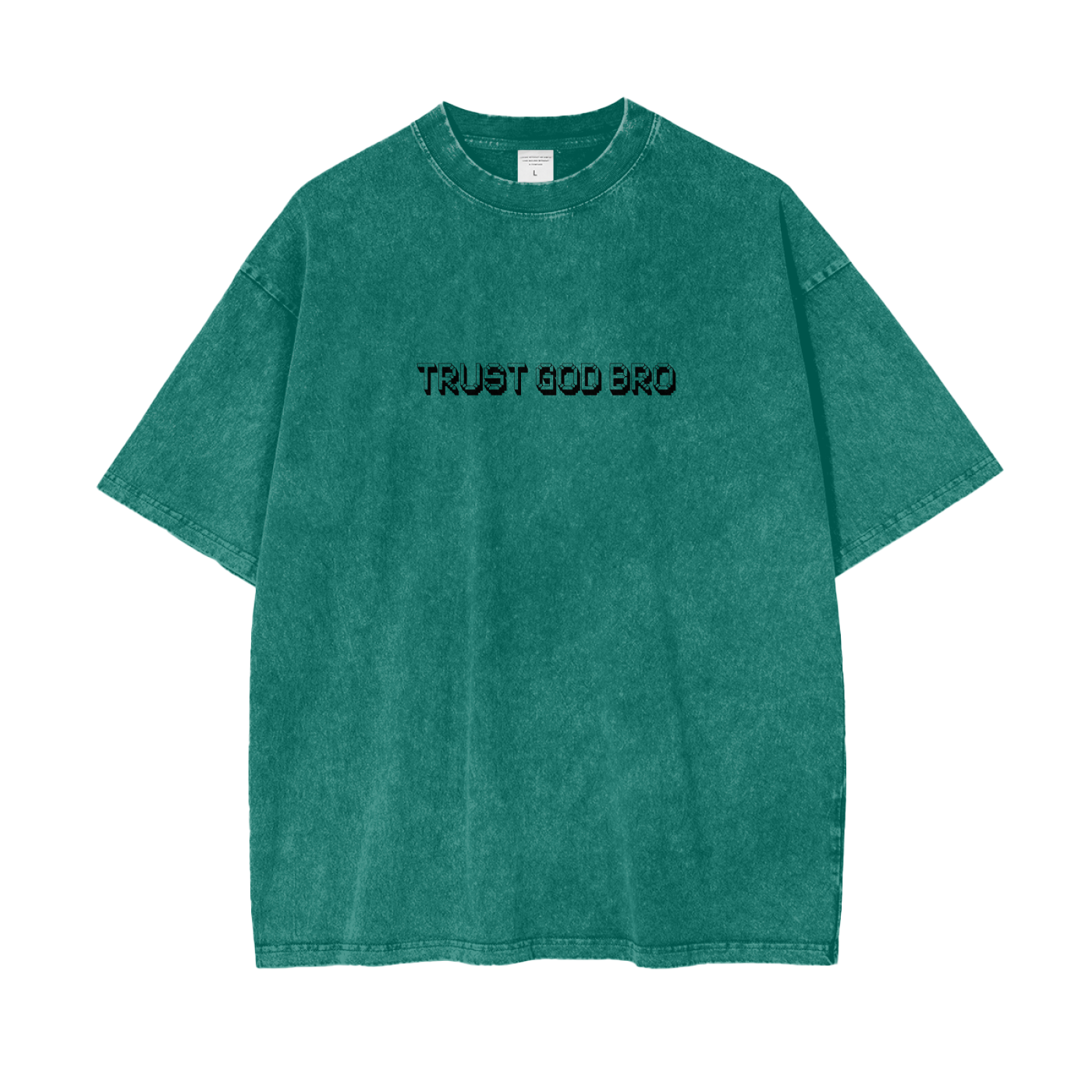 Oversize Snow Washed Trust God Bro Unisex T-Shirt