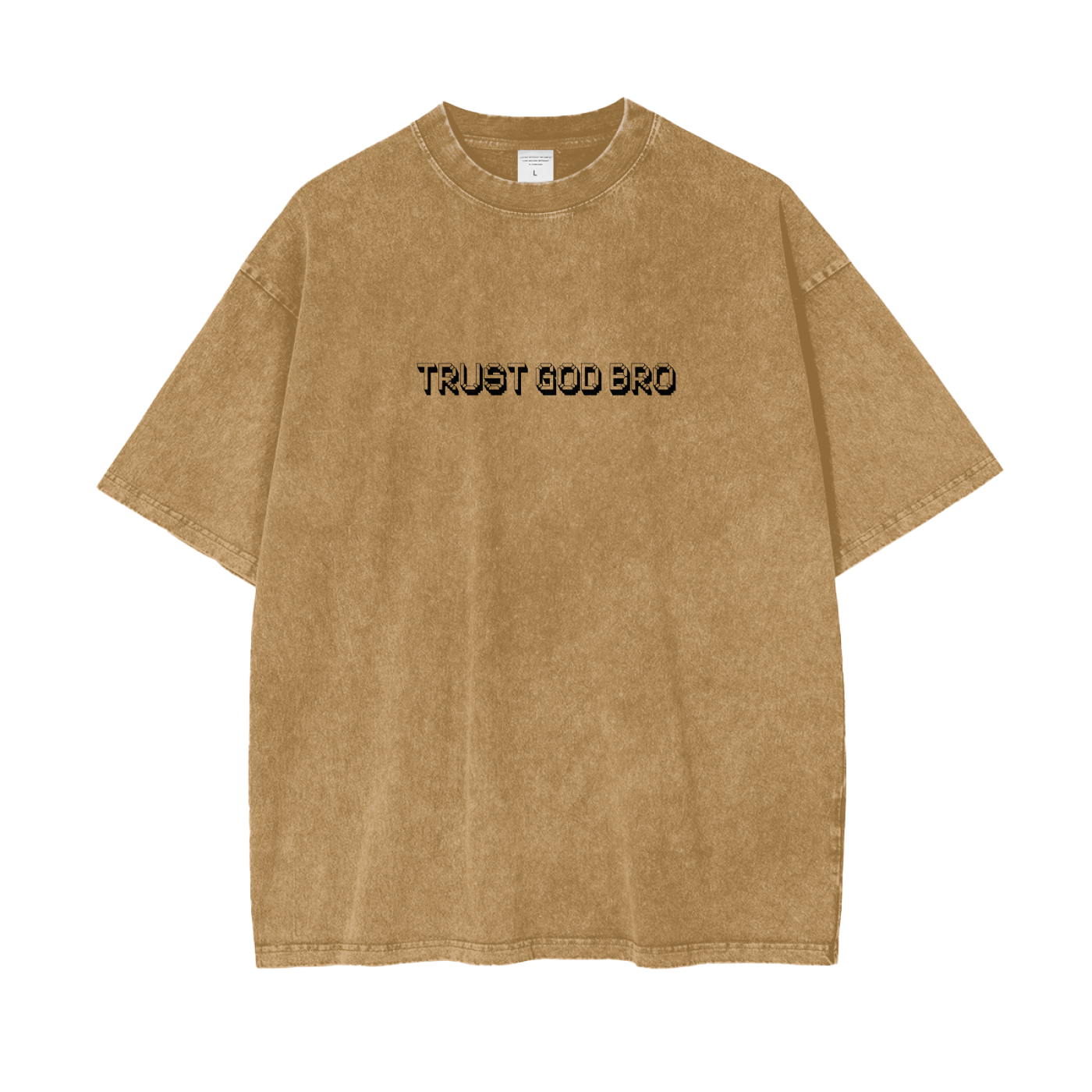 Oversize Snow Washed Trust God Bro Unisex T-Shirt
