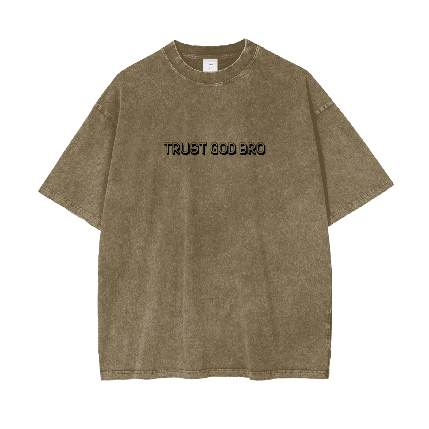 Oversize Snow Washed Trust God Bro Unisex T-Shirt